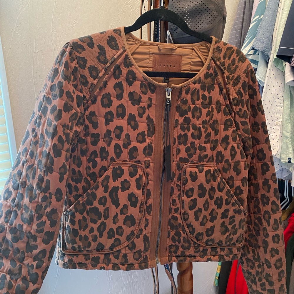 Blank NYC Brown Leopard Bomber Jacket